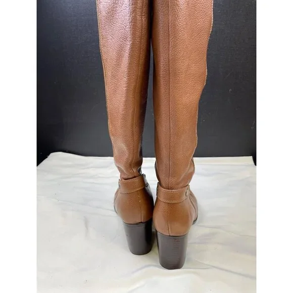 Franco Sarto Womens Brown Pebbled Leather Heeled Boots Size 8M SKU 6723 - Picture 6 of 9